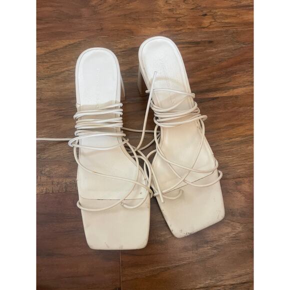 PRINCESS POLLY Calile Ankle Wrap Square Toe Sandal - Picture 4 of 8